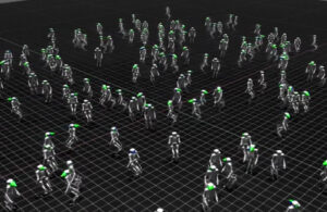 An image of dozens of Agility Robots in simulation.