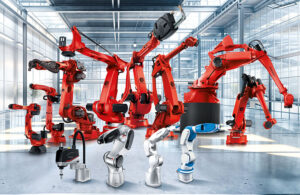 Comau's robot family, including its recently released S-Family of small robot arms.