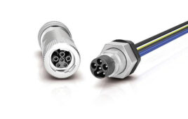 The PBC15 cable connector from binder comes with flange components to support industrial applications.