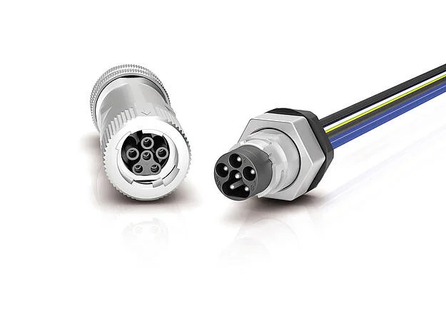 The PBC15 cable connector from binder comes with flange components to support industrial applications.