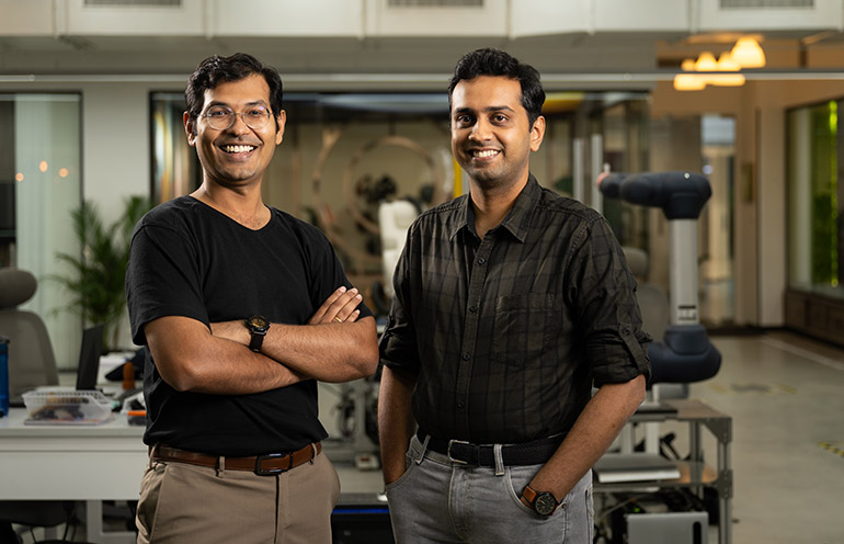 From left, Gokul NA and Nikhil Ramaswamy, co-founders of CynLr.