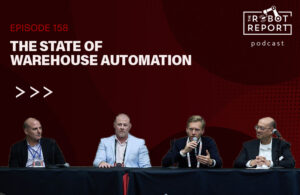 cover image for the podcast featuring the panelists from the warehouse automation session at robotics summit 2024.