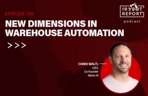 headshot of Chris Walti discussing warehouse automation on the podcast cover image.