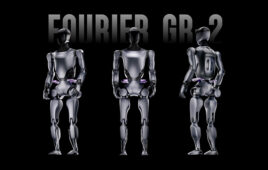 fourier gr-2 robot illustration with three different views of the robot.