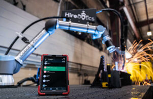 Hirebotics says that thinks to the Miller Auto DeltaWeld, its Cobot Welder System is future-proof, easy-to-use, and ready to boost fabrication productivity immediately upon installation.