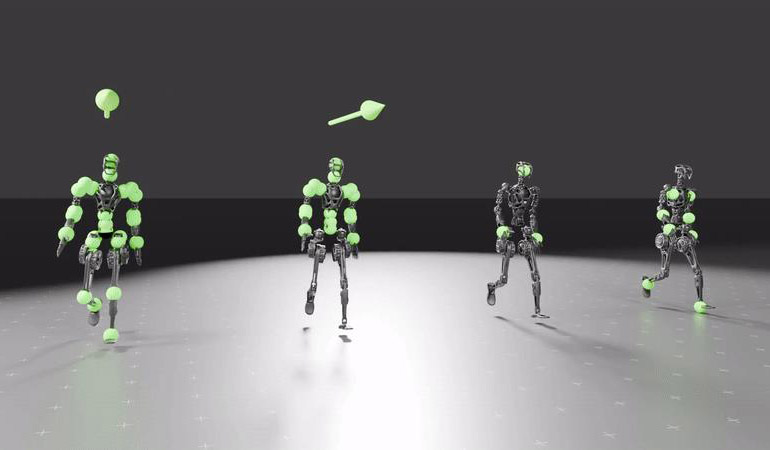 Project GR00T now includes six new workflows to accelerate humanoid development, with motion models shown here.