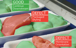 The VX2 Vision System uses AI for food-grade inspection, shown here, says Oxipital AI.