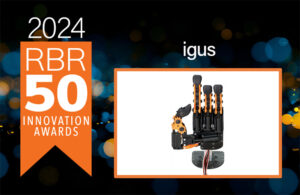 igus hand with rbr50 logo.