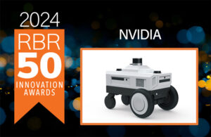 NVIDIA Nova Carter mobile robot with RBR50 logo.