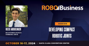 Promo image for Reese Abouelnasr's talk at RoboBusiness.