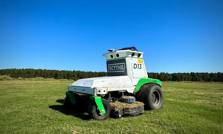 a robot lawnmower from Scythe Robotics