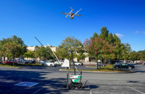 Wing and Serve are collaborating for robot-to-drone delivery, with an AutoLoader, shown here.